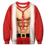 ALBIZIA Unisex's Muscle Pattern Ugly Christmas Xmas Pullover Sweatshirt BFT006 US S/M