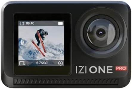 IZI One Pro 5.7k Action Camera | Ultra HD Sony STARVIS Sensor | 20M Body Waterproof | 2 x Battery with 240min Recording | Dual OLED, 6-Axis Gyro Stabilisation | HQ Mic Support | Reels, Vlogs & Bikes