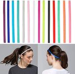 Wudong 14 Pack Elastic Sports Headbands, Non-Slip Stretchy Slim Headbands for Running Yoga Training Football and More