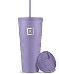 IRON °FLASK Classic Tumbler 2.0-2 Lids, Vacuum Insulated Stainless Steel Bottle, Modern Double Walled, Drinking cup, Simple Thermo Travel Mug, Hydro Water Metal Canteen - Lavender, 32 Oz