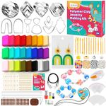 CGBOOM 3 in 1 Polymer Clay Jewelry Making Kits, 527Pcs Craft Kits for Kids Age 6 7 8 9 10 11 12, Earring and Bracelet Making Kit, Gift for Teens and Adults