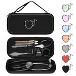 Stethoscope Case for 3M Littmann Classic III, Lightweight II S.E, MDF Acoustica Deluxe Stethoscopes, Extra Room for Nurse Accessories and Medical Equipment, Hard Carrying Case with Mesh Pocket, Black