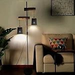 Osasy Floor Lamp Metal / Wood in Bl