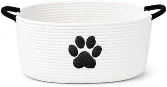 Dog Toy Basket with Handles, Cotton Rope Storage Bin Organizer for Pets