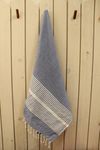 DOLCE CASA Cotton 100% Cotton Turkish Fouta Towel | Bath, Beach, Pool, Travel, Spa and Yoga | 90 x 170 cm Daily Use Shower Towel | Printed Beach Towel (Dark Blue)