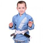 Tatami Kids Animal Meerkatsu BJJ Gi in Sky Blue | Childrens Brazilian JiuJitsu Kimono, Grappling Uniform for Boys and Girls | M0000, M000, M00, M0, M1 BJJ Suit