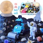 G.C Space Play Sand Set for Kids Boys Toys with 2lbs Magic Sand Robot Toy Car Moon Lamp Astronaut Sand Mold Sandbox Space Sensory Play Sand Gifts Outdoor Toys for Kids Boys 3 4 5 6 7 8 Year Old