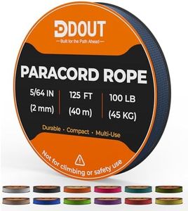 DDOUT 2mm Paracord 100lb, Thin Micro Paracord Rope, DKBlue 125FT Nylon Cord for Crafting, DIY Projects, Fishing, Camping & Outdoor