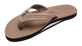 Rainbow Sandals Mens Luxury Leather - Single Layer Arch Support, Tahitian Tan, 11-12