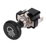 Qiilu Car Push Light Switch, 12V Car Headlight Push Pull Light Switch Car Push Button Switches Fog Push Button Metal Toggle Switch Car Auto LED Fog Light Rocker Toggle Switch