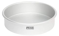 Prime Bakers and Moulders Round Aluminum Cake Baking Mould for Oven - Silver cakepan (8 Inch)