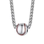 Stainless Steel Baseball Pendant Charm Ball Sport Necklaces for Men Stainless Steel Softball Pendant Chain Mens Sports Jewelry for Baseball Sprots Fan Maior League Baseball Player