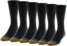 Gold Toe mens Xs Short Crew Socks, 6-pairs, Black, Large