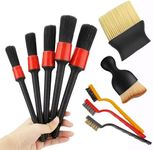 SWAMINE 10pcs Auto Car Detailing Brush Set,Car Interior Cleaning Kit,Including 5pcs Car Detailing Brushes, 3pcs Wire Brush and 2pcs Different Soft Bristle dusting Brush for car Interior