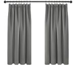 Deconovo Solid Pencil Pleat Curtains for Bedroom Thermal Insulated Tape Top Blackout Curtains 66 x 54 Light Grey Two Panels