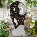 Graceful Form Modern Outdoor Floor Bubbler Water Fountain 43" High with LED Light for Garden Patio Backyard Deck Home Lawn Porch House Living Room Relaxation Exterior Balcony - John Timberland