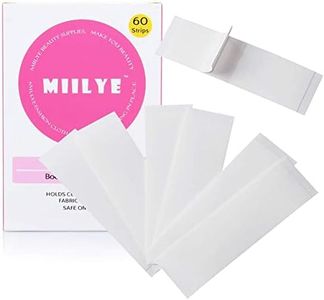 MIILYE Doppelseitiges Klebeband für Kleidung Stoff Mode zu Körper Haut, Transparentes Klebeband für Kleid, 60 Stück (2,5 cm x 7,6 cm Streifen)