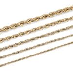 HZMAN 18K Real Gold Plated Rope Chain 4mm Stainless Steel Gold Chain for Men Women Hip Hop Link Chains Necklace 16-30 Inches (Gold,4mm,16in)