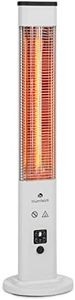 blumfeldt Heat Guru Plus - Radiateur infrarouge In & Out, chauffage d'appoint, 1200 W, minuterie 9 heures, élément chauffant en carbone, 3 niveaux, boîtier en alliage d'aluminium anodisé (Blanc)