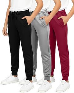 3 Pack Boys Girls Youth Active Teen Mesh Boy Sweatpants Joggers Running Basketball School Track Pants Athletic Workout Gym Apparel Training Jogger Fit Kid Clothing Casual Pockets - Set 2,S(8)