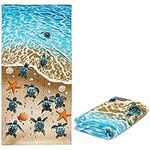 Dawhud Direct Beach Turtles Beach Towel for Women, Girls, Kids, Men, Turtle Bath Towel Print 30" x 60" Pool Towel Super Soft Plush Cotton Turtle Towel Plush Throw Towel for Beach Lovers