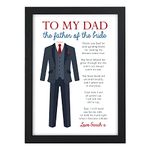 To My Dad Wedding Favour Personalised Father of the Bride Thank You Poem Dad, Daddy, Grandad, Step Dad - Thank You Presents for Brides Father - A5, A4 Prints and Frames