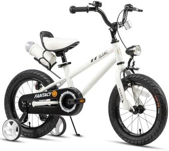 Glerc Fantacy Kids Bike 12 14 16 Inch Bicycle for Age 2 3 4 5 6 7 Year Old Boys & Girls with Training Wheels & Bottle Cage & Headlight Birthday White