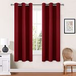 Hiasan Christmas Blackout Curtains for Bedroom Decor, Thermal Insulated Privacy Protection Room Darkening Curtains 2 Panels for Living Room, 42 x 63 Inches Length, Burgundy