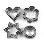 Renesmee™ Cookie Cutter 12Pcs/Set Pastry Fruit Molds Stainless Steel Heart Flower Round Star Biscuit Mould Fondant Cutting Cutters