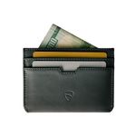 Vaultskin MOORGATE Slim Card Holder - Minimalist Leather Wallet, RFID Blocking Sleeve, Fits Front Pocket, for Men and Women, Jet Black, Slim Leather Card Holder With Rfid Blocking