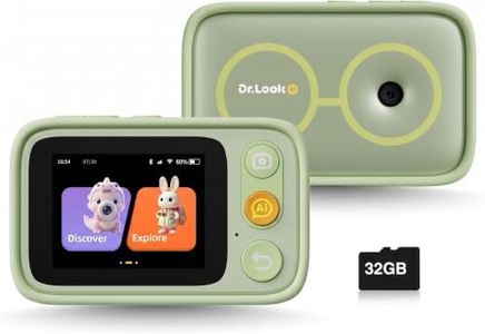 Dr.LOOK AI Learning Camera for Kids, STEM Learning Toy, Snap & Learn Camera with AI Object Recognition, Voice Interactive Chat, Creative Art, 5 Languages, Low-Blue Light Screen, 4G & WiFi(Green)