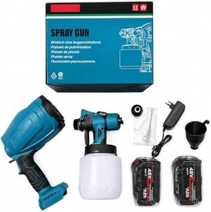 REFINED HOME Cordless Paint Sprayer Battery Powered,2X 5.5Ah 48V Battery,Handheld Electric Spray Paint Gun,3 Nozzles,Adjustable Spray Width&Flow Control,HVLP Paint Sprayer for House Furniture Painting