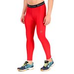 ReDesign Apparels Men Polyester Compression Pant/Legging/Full Tights (XXL, Red)