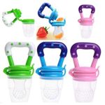 Miracle Moms Silicone Fruit Feeder for Baby 6-12 Months/Baby Fruit Nibbler and Pacifier/Newborn Nipple Feeder (BPA Free) (3, Multicolor)