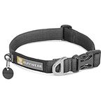 RUFFWEAR Front Range Dog Collar, Strong Tubelok Webbing, Aluminium Lead Attachment Ring & Side-Release Buckle, Bright Everyday Stylish & Durable Neck Wear Accessory, Twilight Grey (Medium, 36-51 cm)