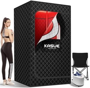 KASUE Upgraded Infrared Sauna Box for Relaxation,Detoxification,Portable Steam Sauna for Home with XL Steamer,Folding Chair,Multiple Layered Full Body Sauna Tent for Spa,Indoor,Outdoor,Gym-Black