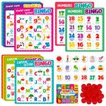 Alphabet Bingo Game, Uppercase/Lowercase/Number Bingo Game ABC and 123 Bingo Board Game for Kindergarten and Preschool Kids 4-8, Perfect for Classroom & At Home