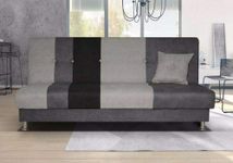 Amazing Sofas NEW LARGE CLICK CLACK SOFA BED FABRIC WITH STORAGE 3 SEATER DOUBLE BED WERSALKA (AVESTA 05 Grey)