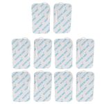 10Pcs TENS Unit Replacement Electrodes Pads 2x4 Large Rectangular with Plug 2.0mm for TENS Machine Massager Long-Life Head Self-Adhesive Reusable TENS/EMS Electronic Pulse Massager