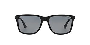 Emporio Armani Women's Ea4047 Sunglasses, Rubber Black/Grey Polarized, 56 mm