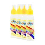 Link with Science Premium PVA Slime and Craft Glue | Smooth and Stretchy Slime | Non-Toxic, Washable & Child Friendly | School Glue | Perfect for Making Slime - Pack of 4 (Clear - 100ml Each)