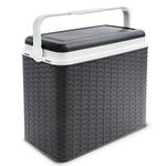 ADRIATIC Large 24 Litre Cooler Rattan Box Camping Beach Lunch Picnic Insulated Food, Anthracite