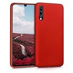 kwmobile Case Compatible with Samsung Galaxy A70 Case - Soft Slim Metallic TPU Silicone Cover - Metallic Dark Red