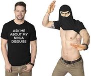 Mens Ask Me About My Ninja Disguise Flip T Shirt Funny Costume Graphic Humor Tee Mens Funny T Shirts Ninja T Shirt for Men Funny Flip T Shirt Novelty Tees Black M