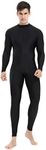 speerise Mens Spandex Bodysuit Long Sleeve Unitard Zipper Dance Leotard Bodysuit for Men Costume, Black, Medium