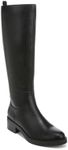 LIFE STRIDE Womens Black Wide Calf Padded Blythe Almond Toe Block Heel Zip-Up Riding Boot AU Size 10