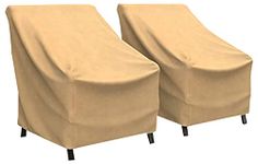 Budge P1W04SF1-2PK All Seasons Patio Chair Cover (2 Pack) Lightweight, UV-Resistant, Extra Large (2-Pack), Tan