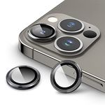 JETech Camera Lens Protector for iPhone 13 Pro 6.1-Inch and iPhone 13 Pro Max 6.7-Inch, 9H Tempered Glass Metal Individual Ring Cover, HD Clear, 1 Set (Graphite)