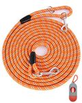 Lanwandeng Long Dog Leash for Dog Training 10FT 16FT/30FT/50FT/100FT, Reflective Threads Rope Dog Leash, Heavy Duty Dog Lead for Large Medium Small Dogs Walking Playing, Camping, or Yard Orange