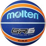 Molten GR Basketball, Indoor/Outdoor, Premium Rubber, Size 6, Impact Colour Blue/Orange, Suitable for Boys Age 14 & Adult (BGR7-NOR)